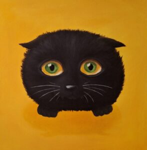 Black mini panther, 30x30cm
