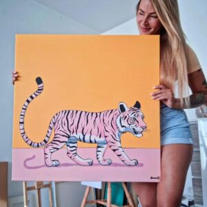 Alkuperäisteos: Tiikeri akryylimaalaus, 70x70x2cm