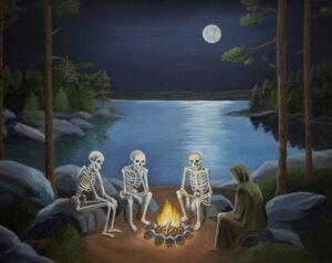 Luurangot rantanuotiolla