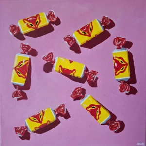 Pihlajakarkit, 40x40cm